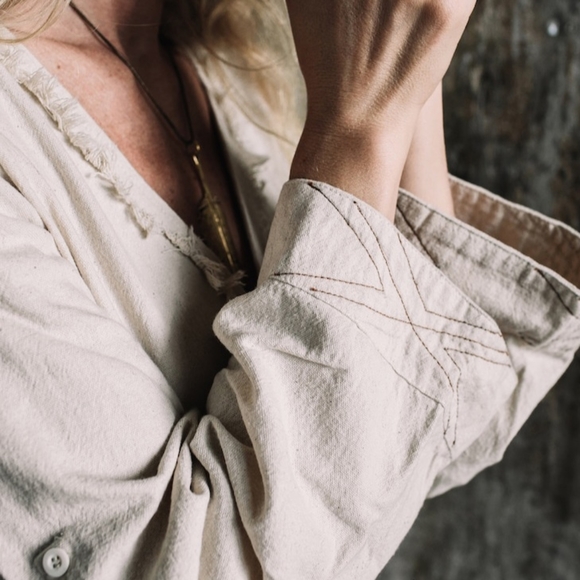 Custom linen wrap dress - Picture 4 of 5